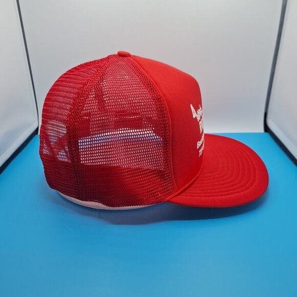 Vintage Rutledge Backhoe & Pump Trucker Snapback Hat Cap Red - Picture 5 of 7